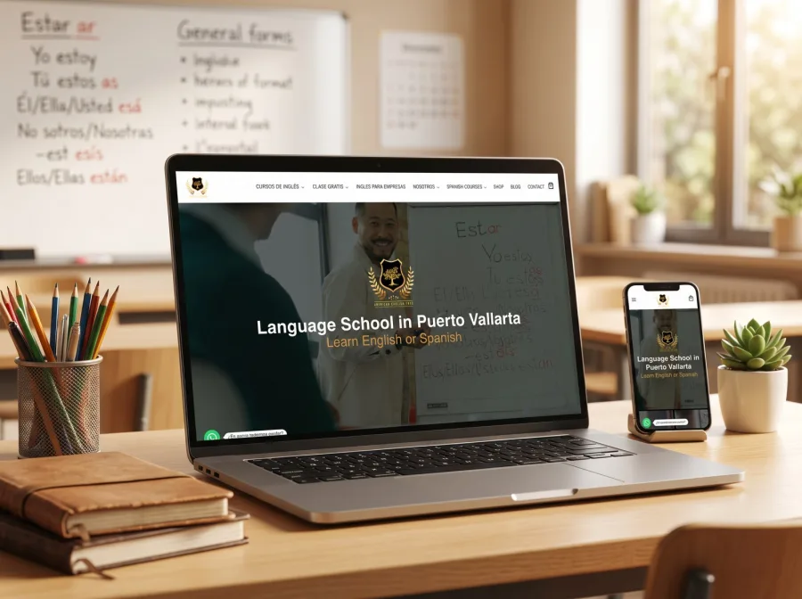 Página web para American English Tree — diseño por Jan Pérez