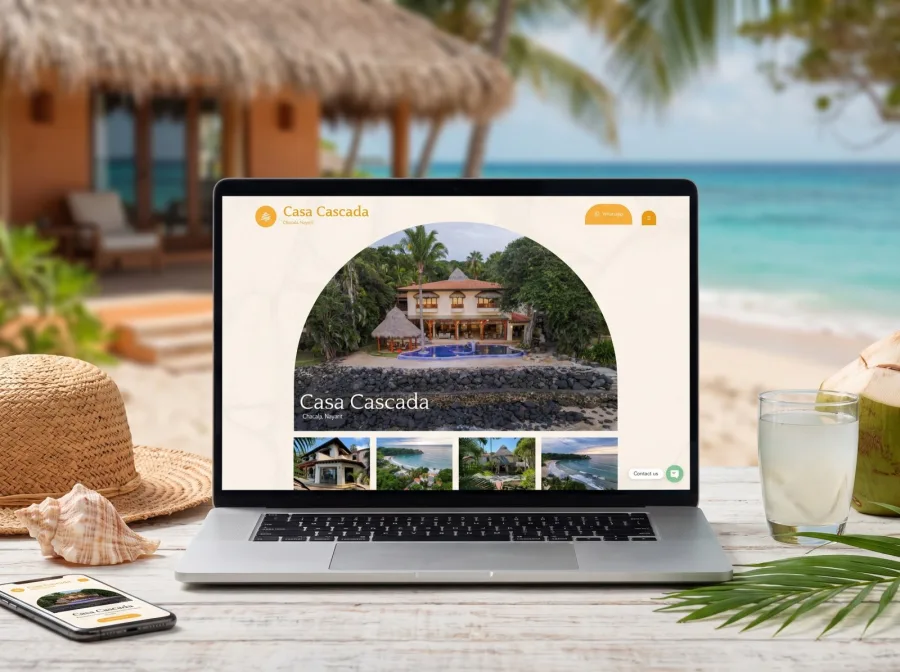 Página web para Casa Cascada Chacala — diseño por Jan Pérez