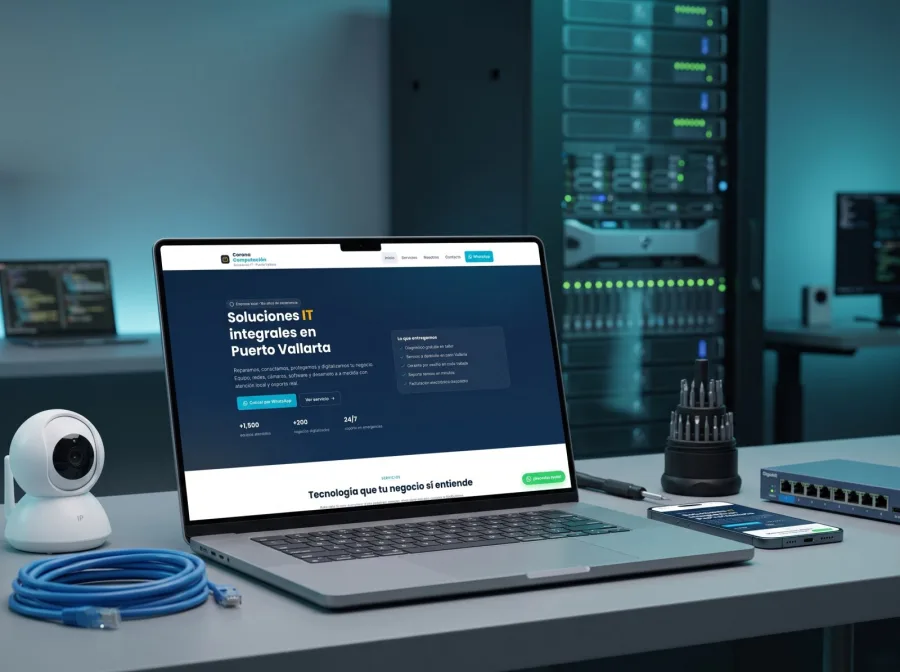 Página web para Corona Computación — diseño por Jan Pérez