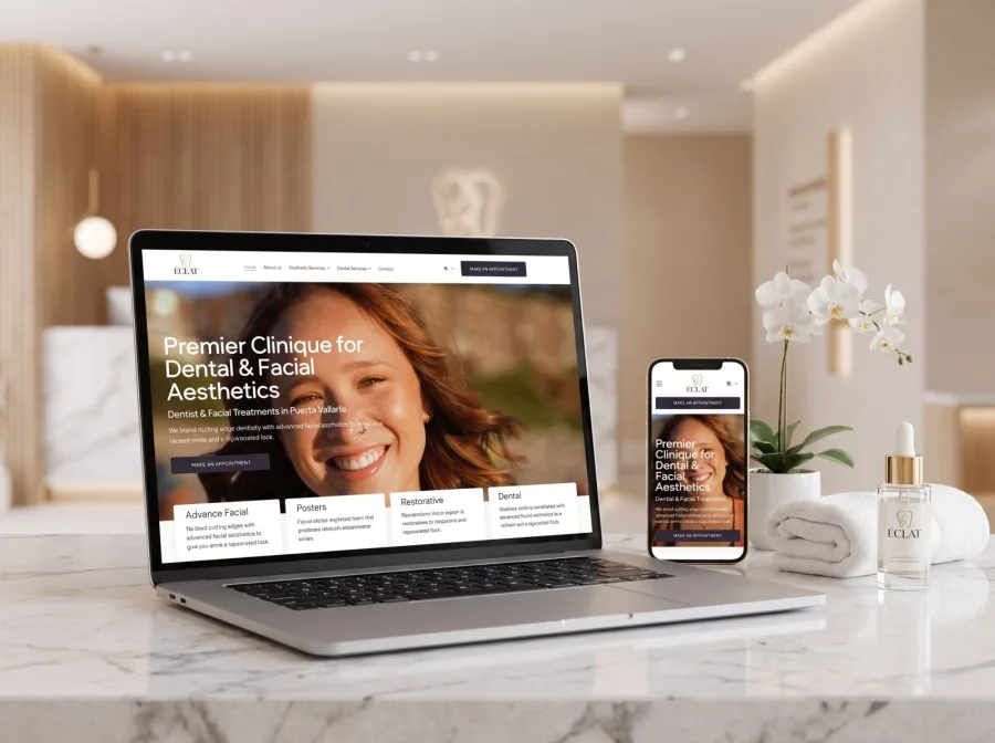 Página web para Éclat Smile — diseño por Jan Pérez