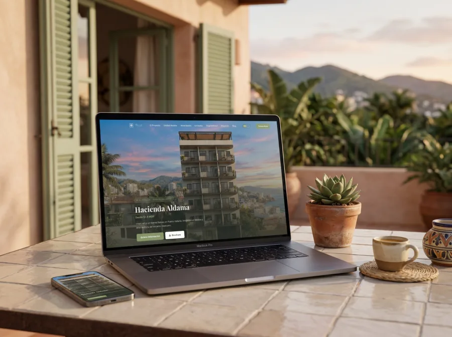 Página web para Hacienda Aldama — diseño por Jan Pérez