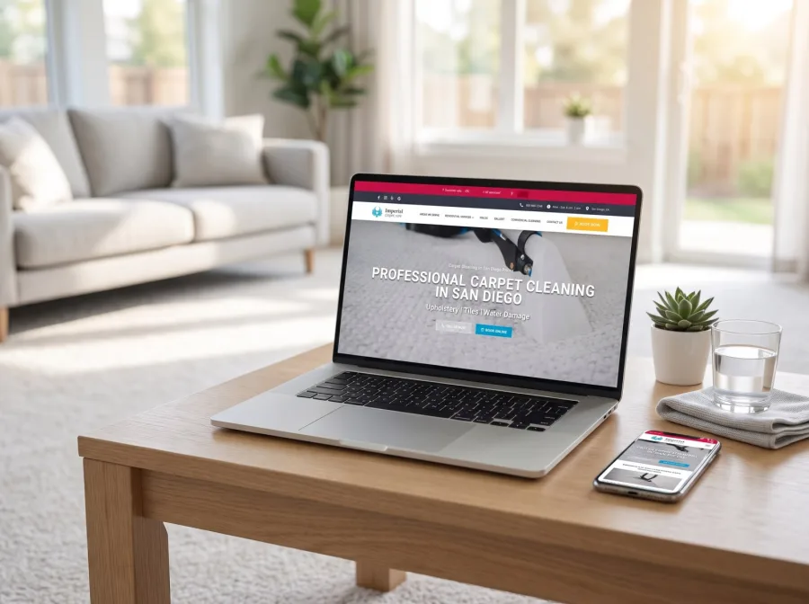 Página web para Imperial Carpet Care — diseño por Jan Pérez
