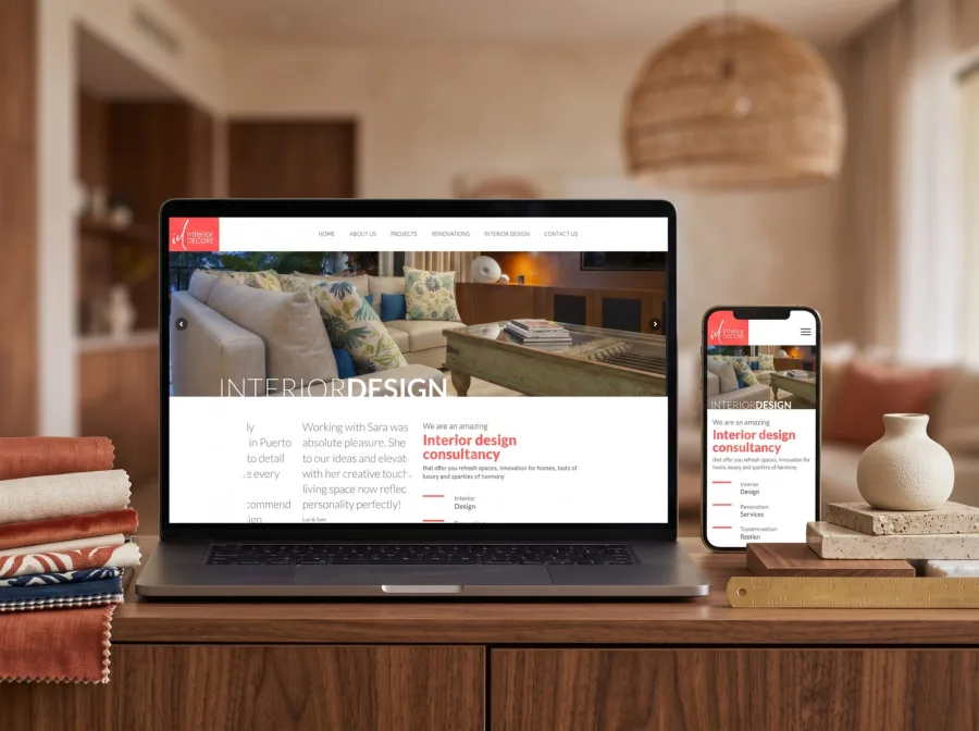 Página web para Interior Decore — diseño por Jan Pérez