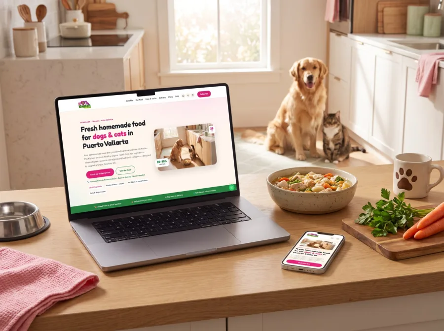 Página web de Kaplan Pet Kitchen — proyecto de Jan Pérez