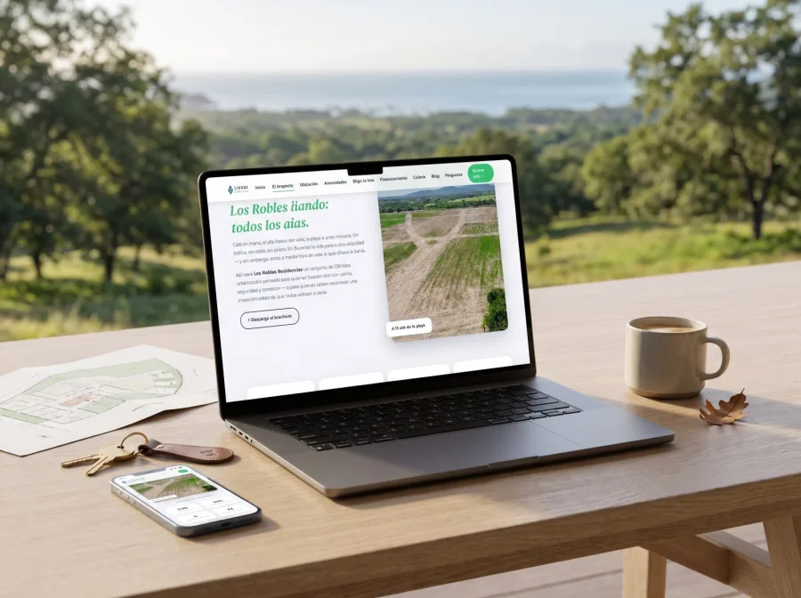Página web para Los Robles Residencial — diseño por Jan Pérez