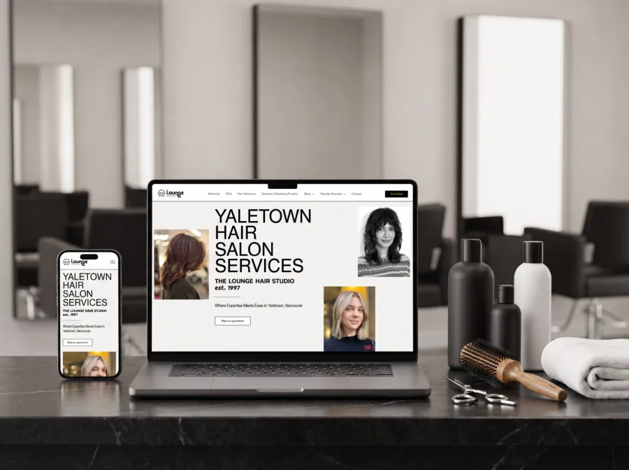 Página web para Lounge Hair Salon — diseño por Jan Pérez