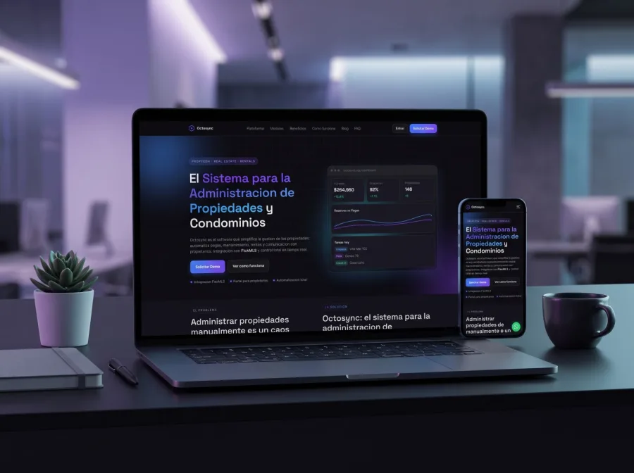 Página web para Octosync — diseño por Jan Pérez