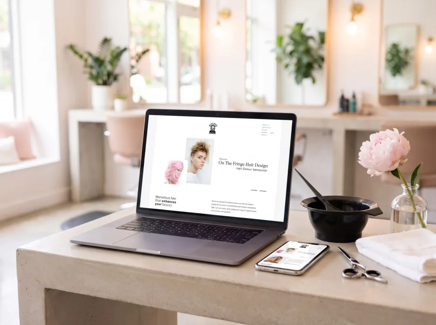 Página web para On The Fringe Hair Design — diseño por Jan Pérez