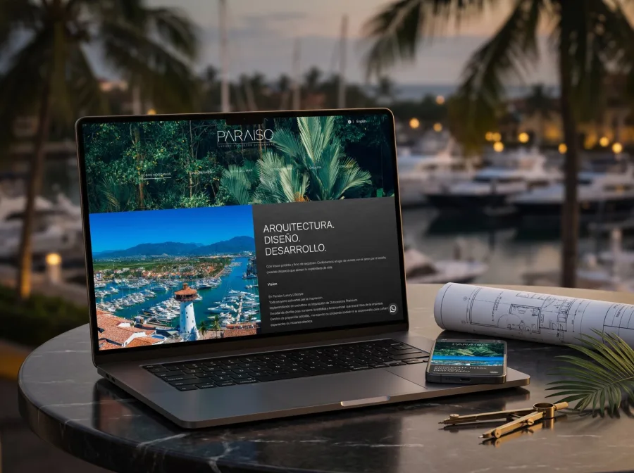 Página web para Paraíso Luxury Lifestyle — diseño por Jan Pérez