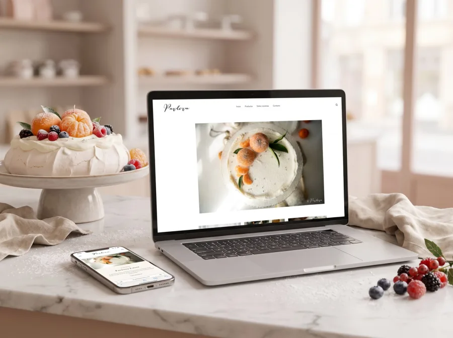 Página web para Pavlova Pastelería — diseño por Jan Pérez