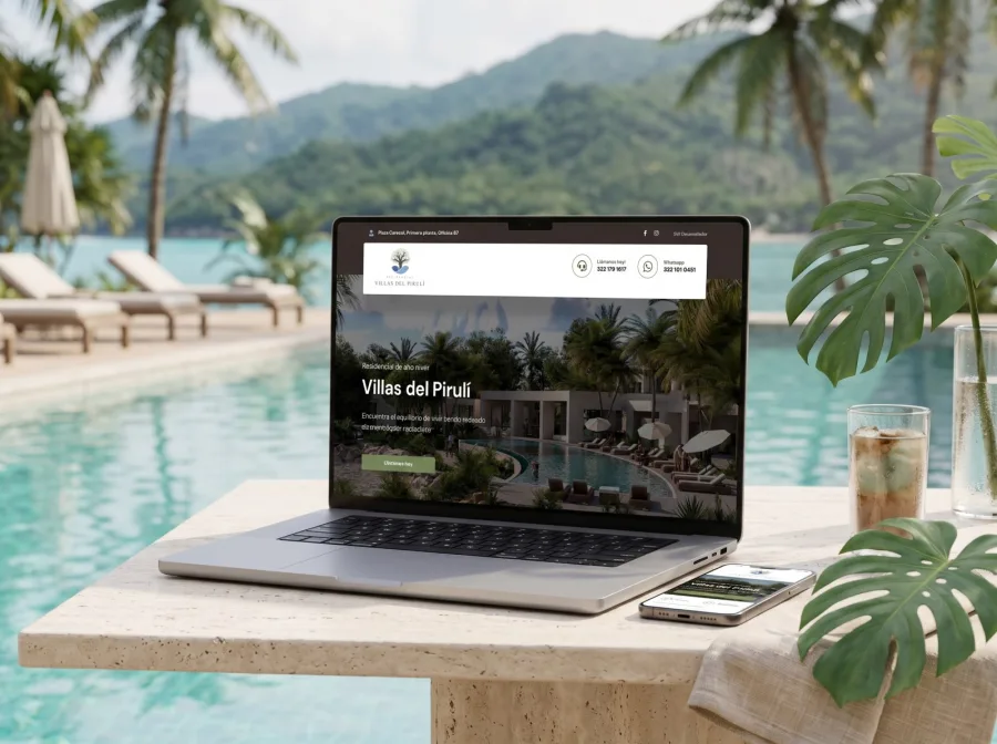Página web para Villas del Pirulí — diseño por Jan Pérez
