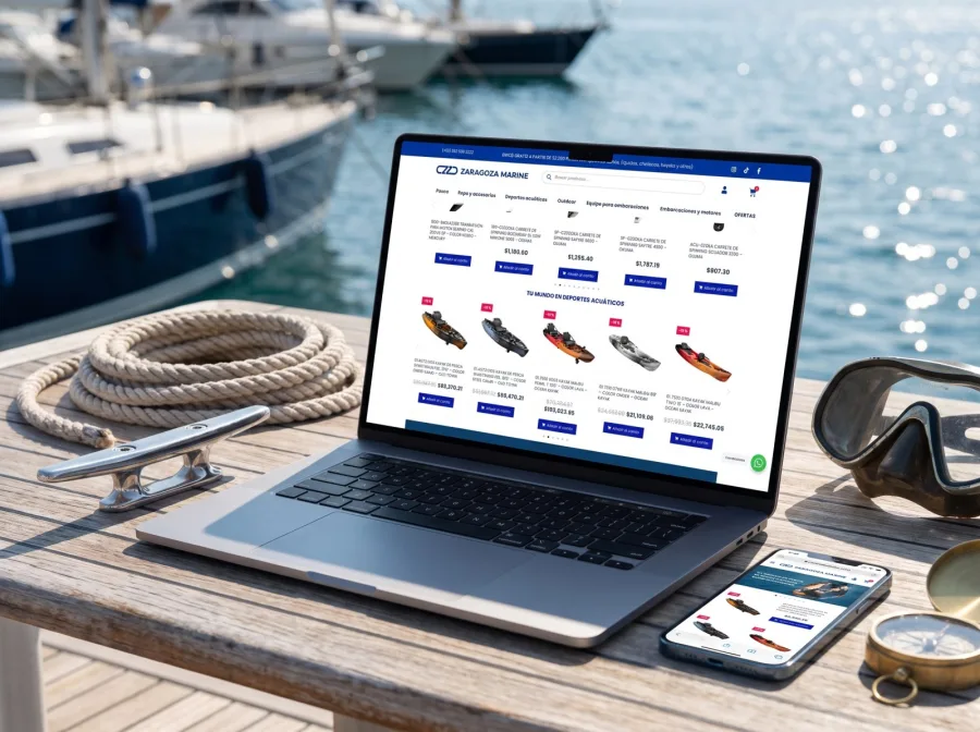 Página web para Zaragoza Marine — diseño por Jan Pérez